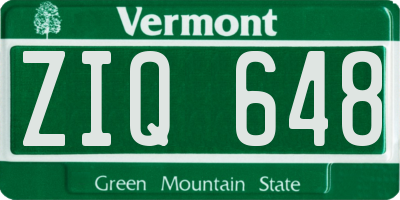 VT license plate ZIQ648