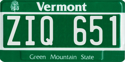 VT license plate ZIQ651