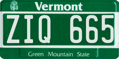 VT license plate ZIQ665