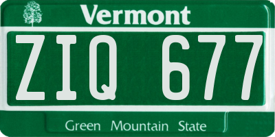 VT license plate ZIQ677