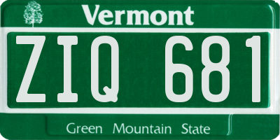 VT license plate ZIQ681