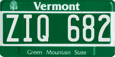 VT license plate ZIQ682