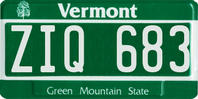 VT license plate ZIQ683