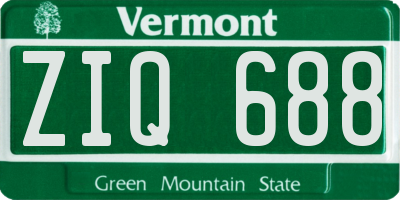 VT license plate ZIQ688