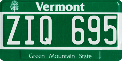 VT license plate ZIQ695