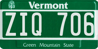 VT license plate ZIQ706