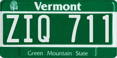 VT license plate ZIQ711