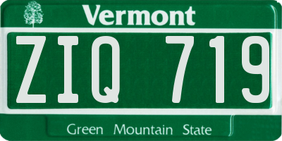VT license plate ZIQ719