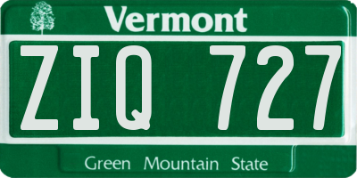 VT license plate ZIQ727