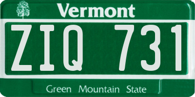 VT license plate ZIQ731