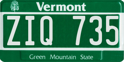 VT license plate ZIQ735