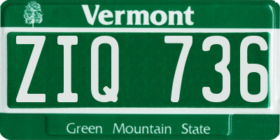 VT license plate ZIQ736