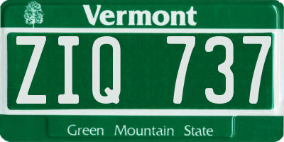 VT license plate ZIQ737