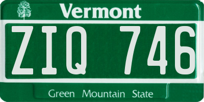 VT license plate ZIQ746
