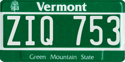 VT license plate ZIQ753