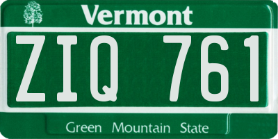 VT license plate ZIQ761