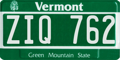 VT license plate ZIQ762