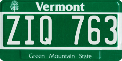 VT license plate ZIQ763