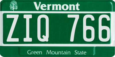 VT license plate ZIQ766