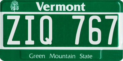 VT license plate ZIQ767