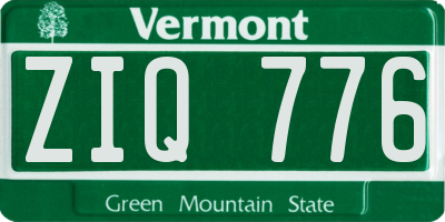 VT license plate ZIQ776