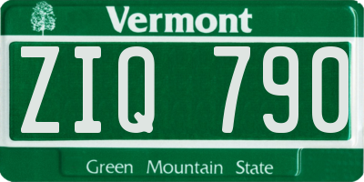 VT license plate ZIQ790