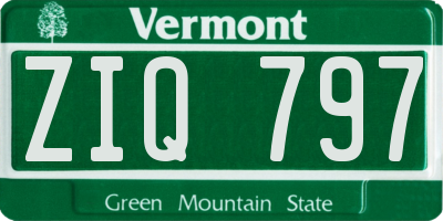 VT license plate ZIQ797