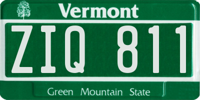 VT license plate ZIQ811
