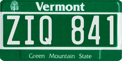 VT license plate ZIQ841
