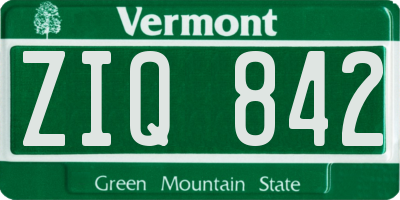VT license plate ZIQ842