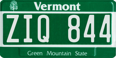 VT license plate ZIQ844