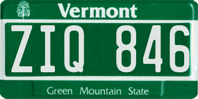 VT license plate ZIQ846