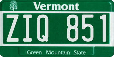 VT license plate ZIQ851