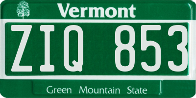 VT license plate ZIQ853