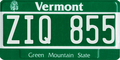 VT license plate ZIQ855