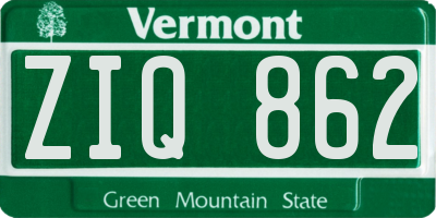 VT license plate ZIQ862