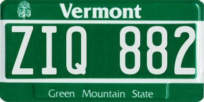 VT license plate ZIQ882