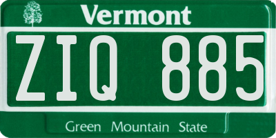 VT license plate ZIQ885
