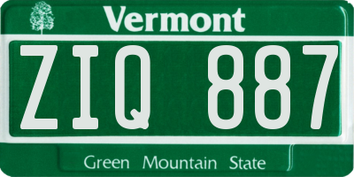 VT license plate ZIQ887