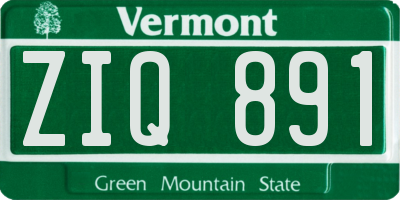 VT license plate ZIQ891