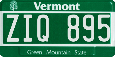 VT license plate ZIQ895