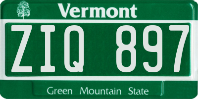 VT license plate ZIQ897