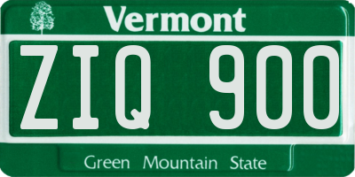VT license plate ZIQ900