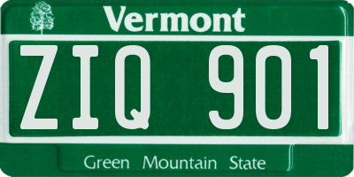 VT license plate ZIQ901