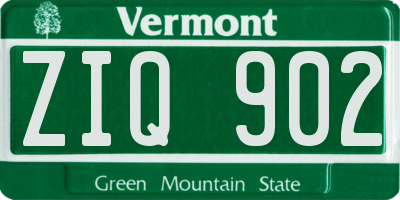 VT license plate ZIQ902