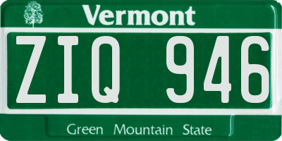 VT license plate ZIQ946