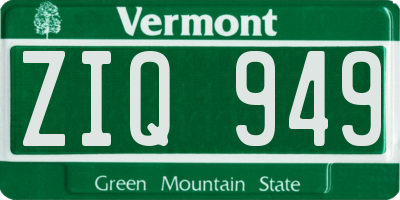 VT license plate ZIQ949