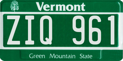 VT license plate ZIQ961