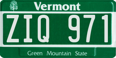 VT license plate ZIQ971