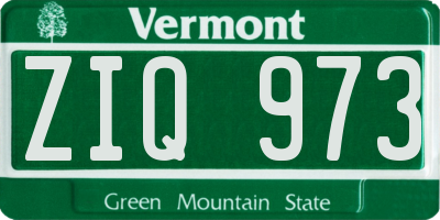 VT license plate ZIQ973